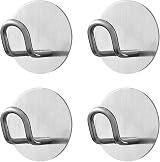 JS Adhesive Hooks Stainless Steel Wall Hangers 4 Pack 1kg-2kg Load view 8