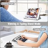 FINTIE Hybrid Case for iPad 10.2 9th 8th 7th Gen Clear Back Marble view 4