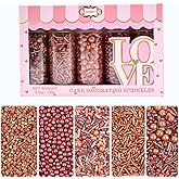 Sprinkles - Confect Sprinkles for Cakes & Cupcakes Decoration Assorted pack of 5 Metallic Mania Mix Copper, Bronze & Rose Gol