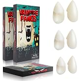 Halloween Realistic Vampire Teeth and Fake Fangs | Vampire Fangs Teeth with Upgraded Reusable Adhesive (13mm, 15mm, 17mm)