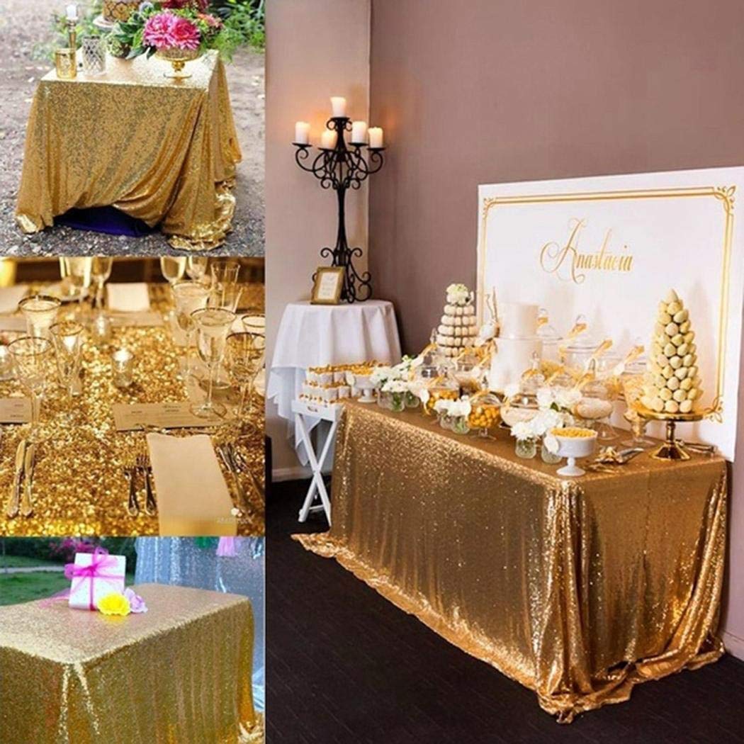 lazinem Wedding Table Cloth Glitter Sequin Tablecloth Party Engagement Decoration Tablecloths