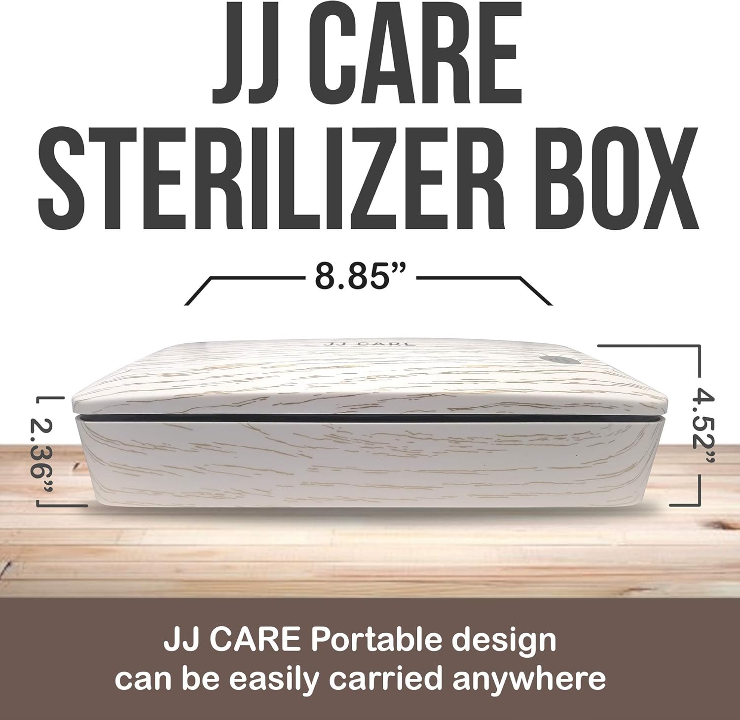 JJ CARE UV Light Sanitizer Box, UV Phone Sanitizer Box, Multipurpose UV Disinfection Box for Home Use, Spa, Salon, Clinics, Office - Wood White: Health & Personal Care