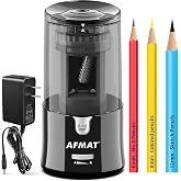 AFMAT PS92 Electric Pencil Sharpener - Auto Stop, Super Sharp &amp; Fast, Plug in Pencil Sharpener for 6-12mm No.2/Colored Pencils - Classroom/Office/Home
