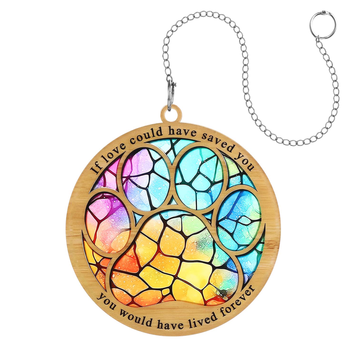 NQEUEPN Pet Memorial, 6.46x0.02in Dog Paw Souvenir Plaques Pet Memorial Hanging Ornament with Chain Pet Memorial Suncatcher Pet Memorial Gifts for Pet Owner