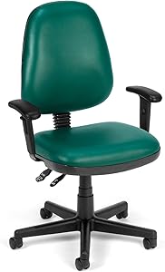 OFM Straton Series Vinyl Task Chair, Teal