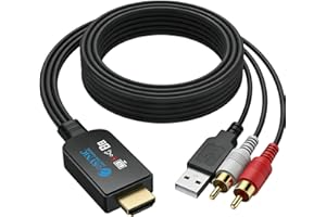 eSynic Portable eARC Audio Extractor-5 ft Long-Integrated Cable Designed-USB Powerd-192KHZ ARC to RCA Audio Adapter-Plug& Pla