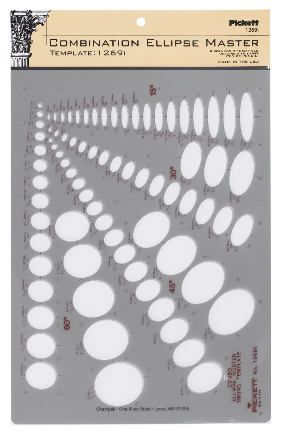 Pickett Combination Sizes and Degree Projections, Ellipse Master Template