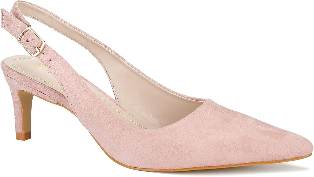 pink slingback kitten heels
