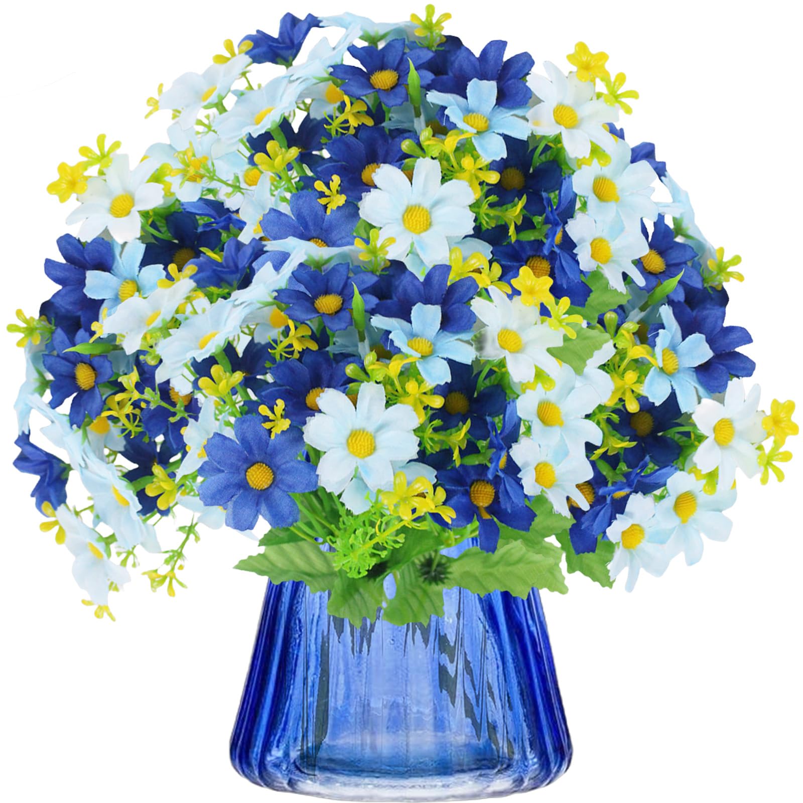 astylishome Artificial Flowers for Outdoor 112 Pcs Decorative Faux Fake Daisy Wildflowers Greenery Flower Plants Bouquets for Indoor Outside Home Decorations 0914