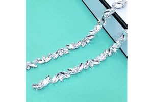 Yhsheen 1 Yard Bling Rhinestone Trim Crystal Rhinestone Chain Sparkly Rhinestone Applique for DIY Decoration & Bridal Costume Embellishment