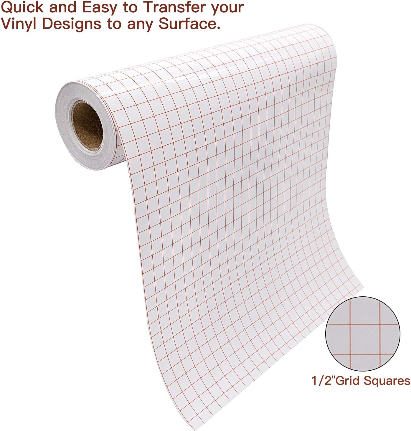 YRYM HT Clear Vinyl Transfer Paper Tape Roll-12 x 50 FT w/Alignment Grid Application Tape for Silhouette Cameo, Cricut Adhesive Vinyl for Decals,Signs, Windows, Stickers: Home & Kitchen