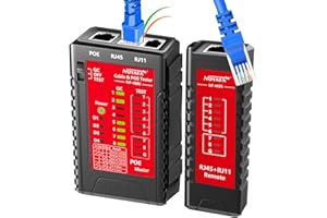 ZHOUCE NF-468S RJ45 Network Cable Tester RJ11 RJ12 LAN Ethernet Cable Tester for CAT5 CAT5E CAT6 CAT6A Cat7 POE Test UTP/STP Cable Checker Telephone line CAT3 Cable Mapper Network Tools (Professional Grade)
