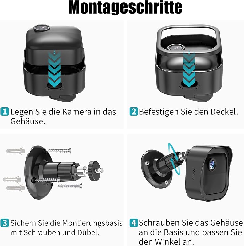Blink Outdoor 4 Kamera Halterung (1 Stück), 360° Verstellbare Wandhalterung mit Wetterfester Schutzhülle, Montagehalterung für Blink Kamera Outdoor 4 (4. Gen)/ 3. Gen/Außenkamera 2K+