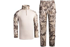HJLYQXQ Men's Military Tactical Shirt and Pants Airsoft Paintball Hunting Combat Uniform Army Camo