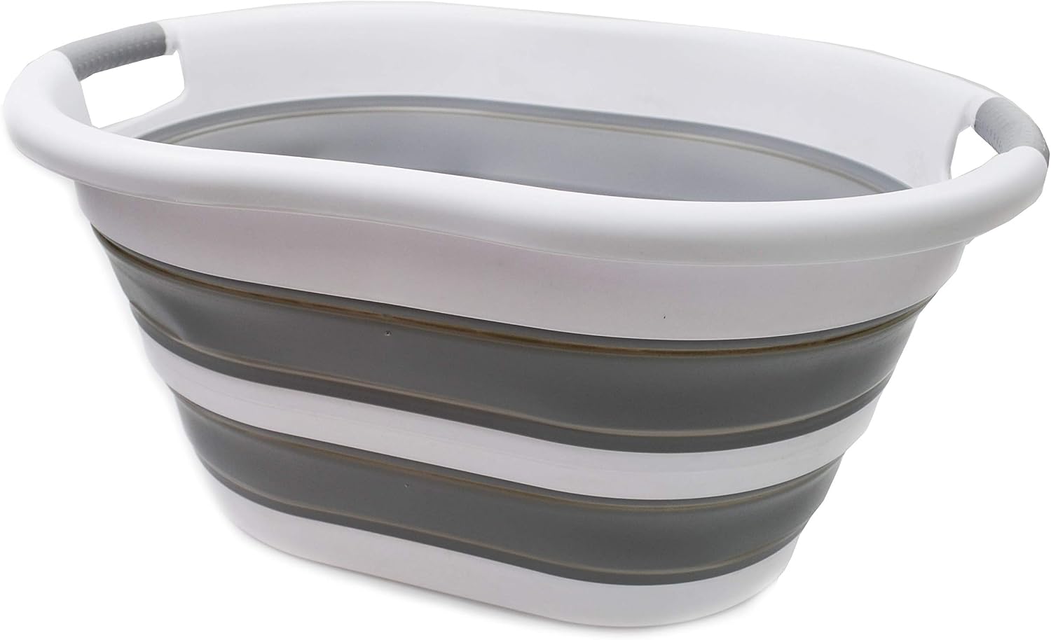 SAMMART 36L Collapsible Plastic Laundry Basket, Oval Tub/Basket, Foldable Storage Container/Organizer, Portable Washing Tub - Image 3