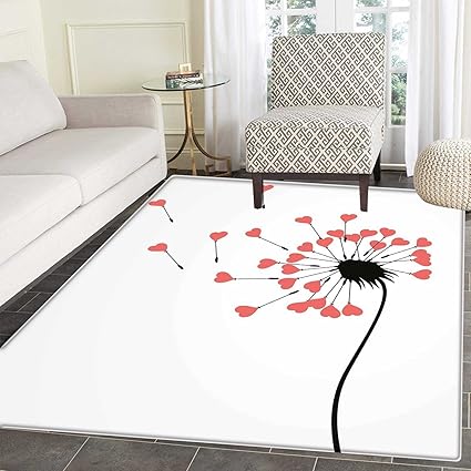 Amazon Com Modern Rugs For Bedroom Dandelion Petals Heart