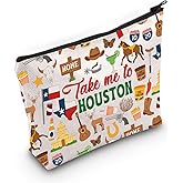 WZMPA Houston Travel Cosmetic Bag - Souvenirs & Gifts Zipper Pouch Bag - Take Me To Houston Vacation Gift