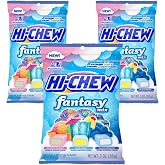 Hi Chew Candy Fantasy Mix - Rainbow Sherbet, Blue Hawaii, and Blue Raspberry Flavors, Fruity Chewy Japanese Taffy, 3oz per pack, Japanese Candy Pack of 3