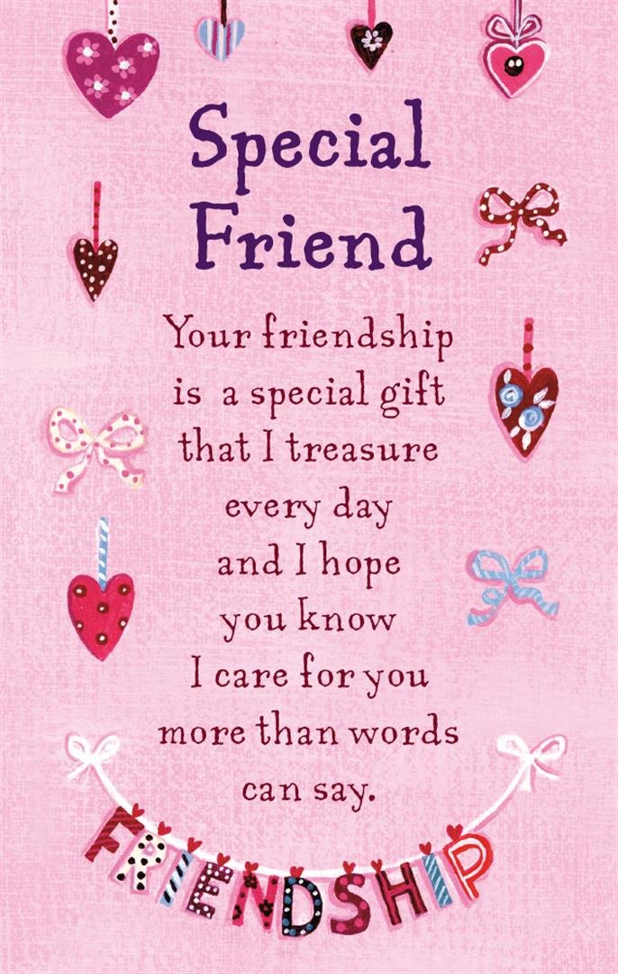 Heartwarmers Special Friend Pink Credit Card Style Keepsake with Signature Panel