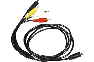 HQRP AV Audio Video Cable Cord Compatible with Sony Handycam VMC-15FS DCR-HC28 DCR-HC38 DCR-HC48 DCR-HC52 HDR-CX7 HDR-FX7 HDR-HC5 HDR-HC7 DCR-HC62 DCR-HC96 DCR-SR200 DCR-SR200C Camcorder