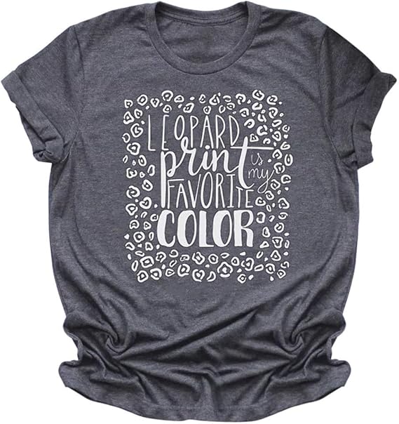 Amazon Wangolk 半袖 Tシャツ レディース Oネック文字 ヒョウ柄 ベーシック トップス セクシー シンプル ブラウス スポーツウェア カジュアル ファッション チュニック 大きいサイズ 春夏 可愛い 大きいサイズ 通勤 トップス りブラウス シャツ ブラウス 通販