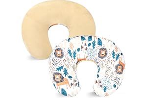 SWESEN Nursing Pillow Cover, 1 Pack Stretchy Slipcovers for Breastfeeding Pillows, Super Soft Removable Nursing Pillow Case for Baby Boy and Girls, Lion