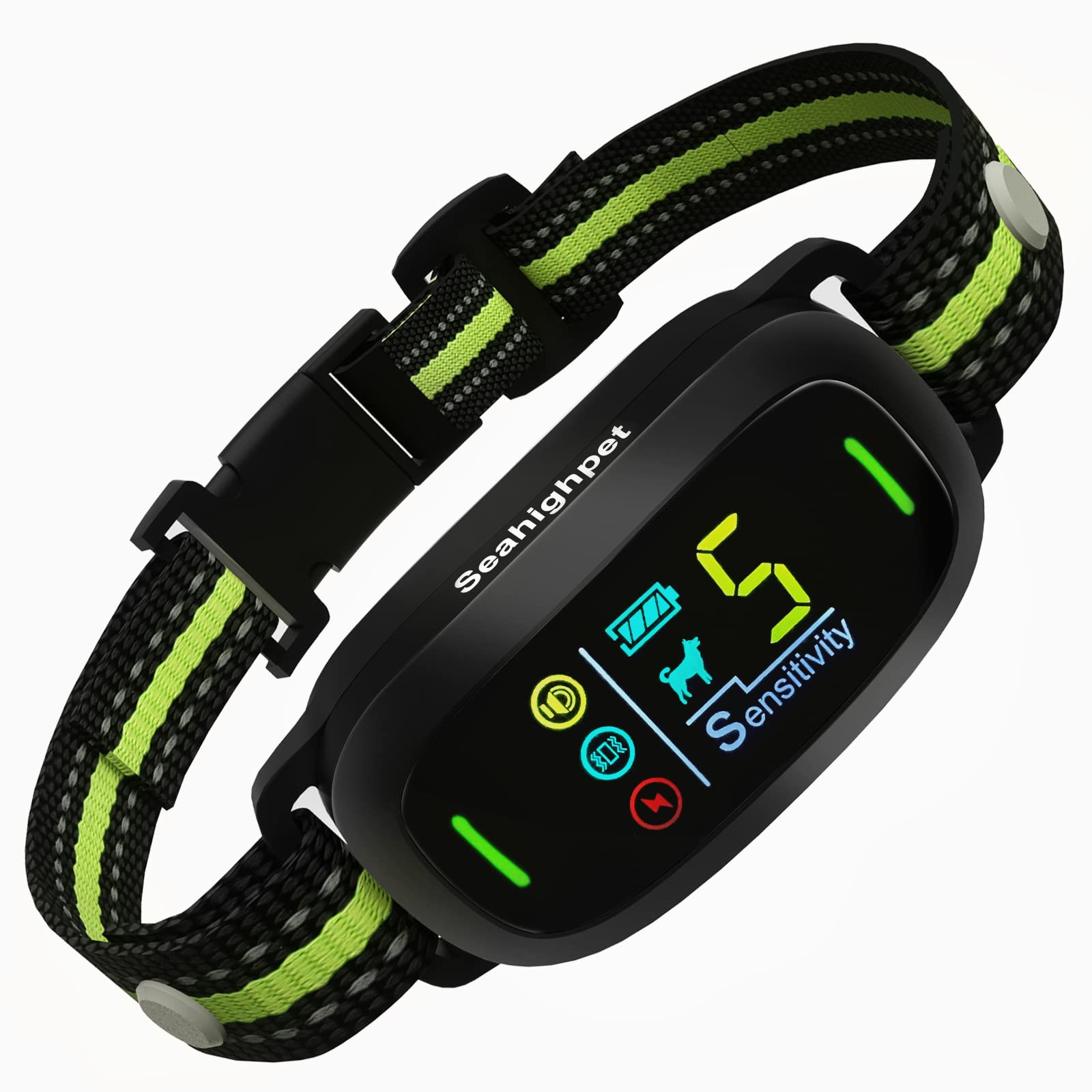 Photo 1 of Seahighpet Rechargeable Dog Bark Collar: Anti Barking Collar with 5 Adjustable Sensitivity Smart Triggering No Bark Collars for Small Medium Large Dogs with Beep | Vibration | Shock