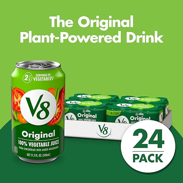 V8 ORIGINAL 100% VEGETABLE JUICE, 11.5 FL OZ CAN (24 PACK)