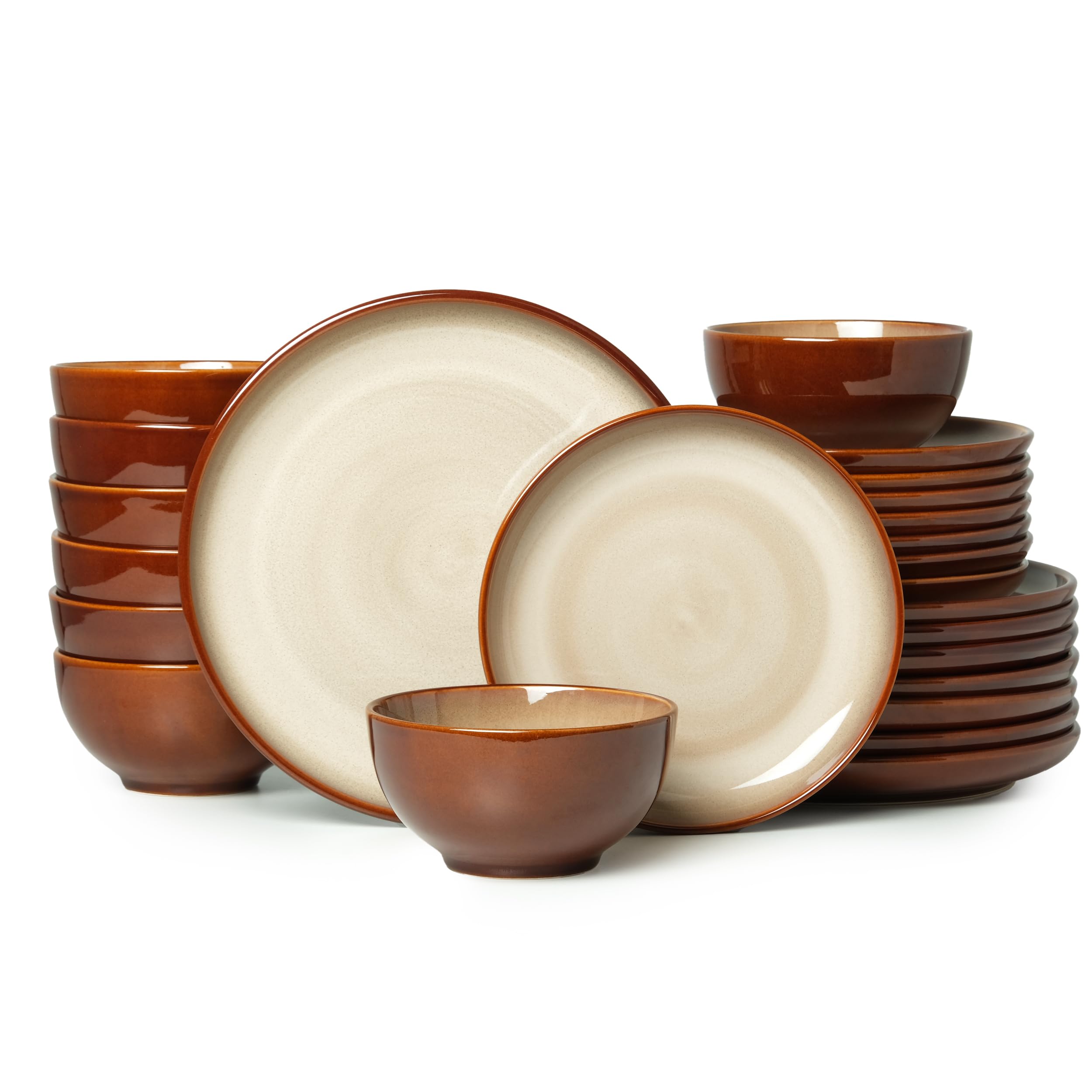 Pokini 24 Piece Dinnerware Sets for 8, Modern