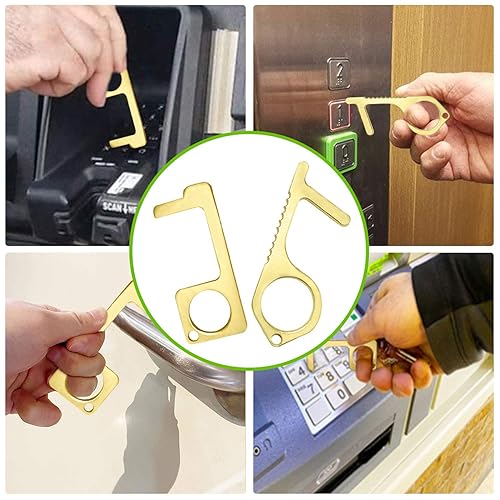 Handheld Non Contact Door Opener Keychain Tool Button Pusher