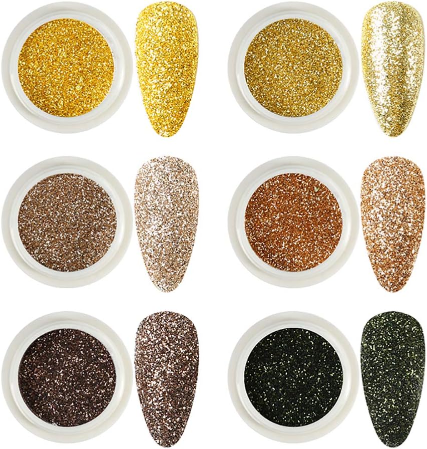 MEILINDS Cosmetic Laser Festival Powder Sequins Craft Glitter for Arts Face Hair Body Nail 6 Color