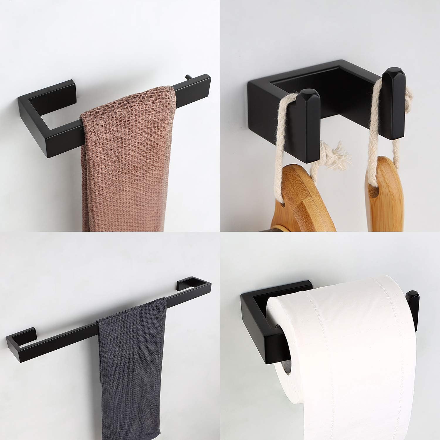 RUGUS Modern Bathroom Accessories- 4-Piece Bathroom Hardware Set Bath Hardware Towel Bar Accessory Set - - 