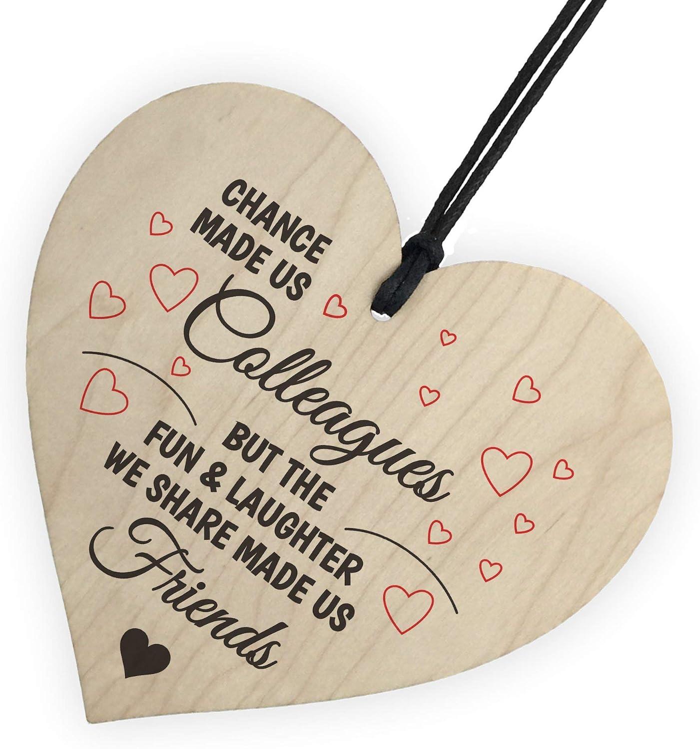 Red Ocean Colleagues Fun and Laughter Novelty Wooden Hanging Heart Leaving Gift Plaque Work Friendship Sign - Image 5