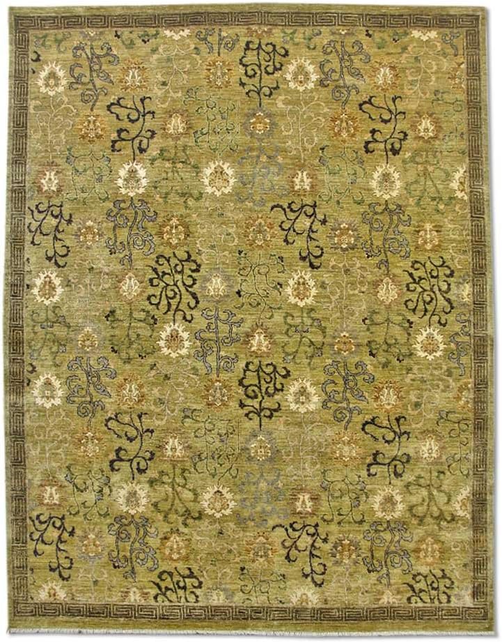 Pak Persian Rugs Modern Chobi Handmade Gabbeh Rug, Wool, Olive Grey, Large, 245 X 313 cm, 8' x 10' 3" (ft)