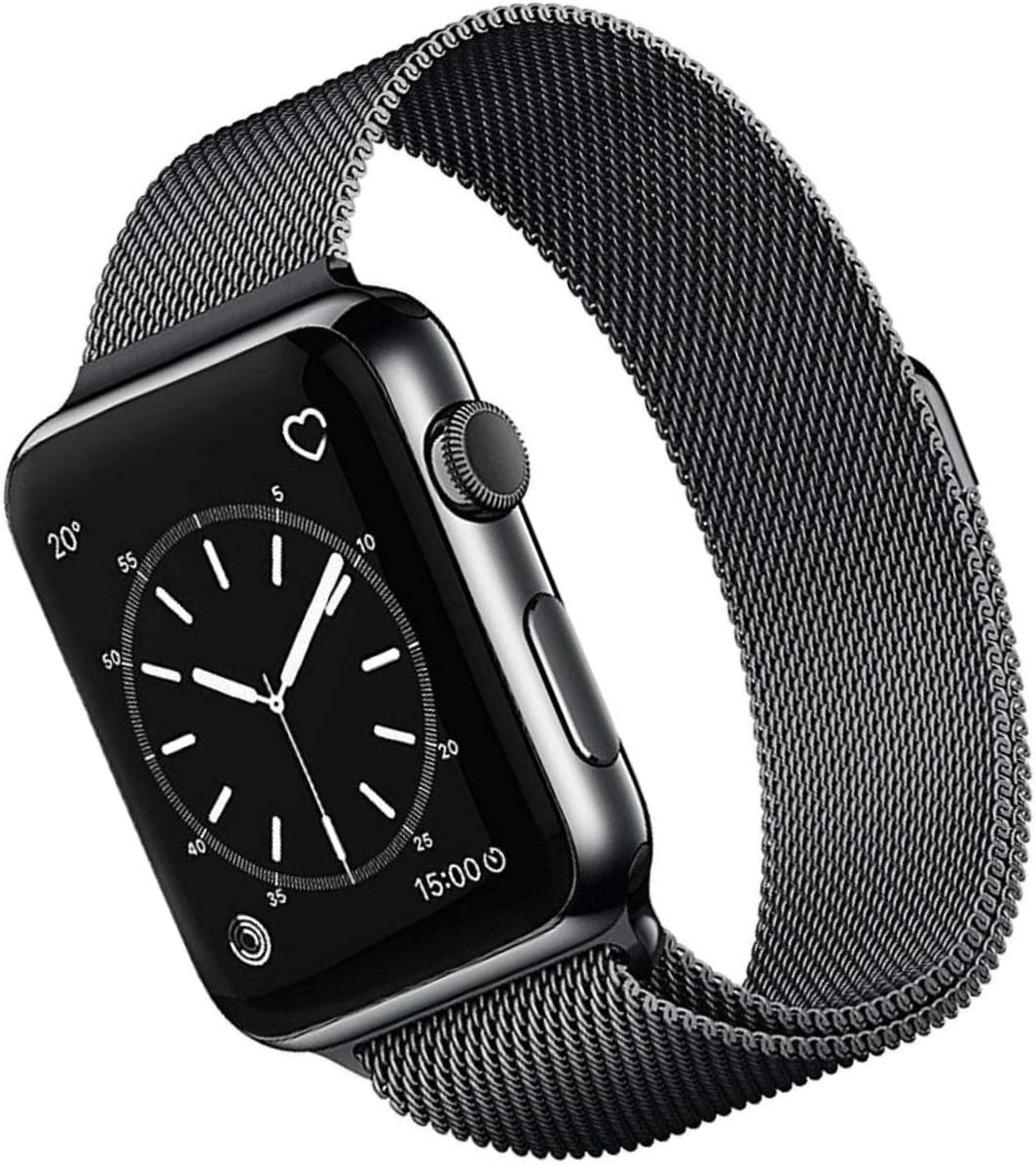 OKPPA Compatible for Apple Watch Band 38mm 40mm 42mm 44mm, Adjustable Magnetic Stainless Steel Mesh Metal Closure Loop with Iwatch Series 5 4 3 2 1(Gray, 38mm/40mm)