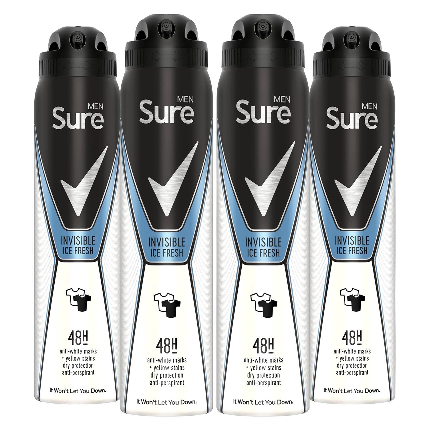 4 x 250ml Sure Men INVISIBLE ICE 48h Anti-Perspirant Deodorant