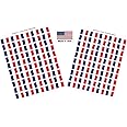 100 France Flag Stickers; American Made Decals Measure 1.5" x 1" & are Self Adhesive; Two Sheets of 50, 100 Sticker Flags Total