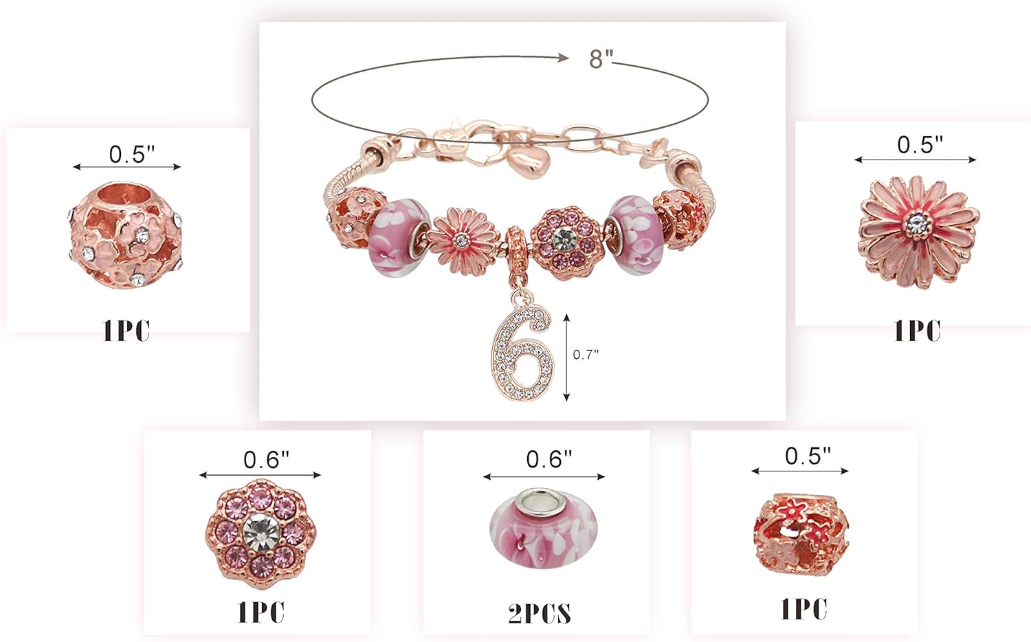 Girl 6th Birthday, Birthday Gift for A 6 Year Old Girl, 6 Year Old Girl Birthday Gifts, 6 Year Old Jewelry, 6th Birthday Bracelet, 6th Birthday Necklace, 6 Year Old Girls, 6th Birthday Girl Gift Ideas: Clothing
