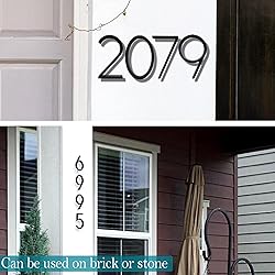 5" Zinc Alloy Floating House Number, Metal Modern