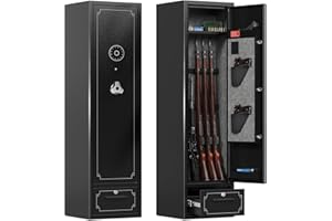 SAPITAL 6 Gun Safes Gun Safe for Rifles and Pistols Heavy Duty Gun Cabinet for Rifles and Shotguns Rifle Safes for Home Gun Safe Clearance Gun Locker with Drawer Digital Lock and Removable Shelf