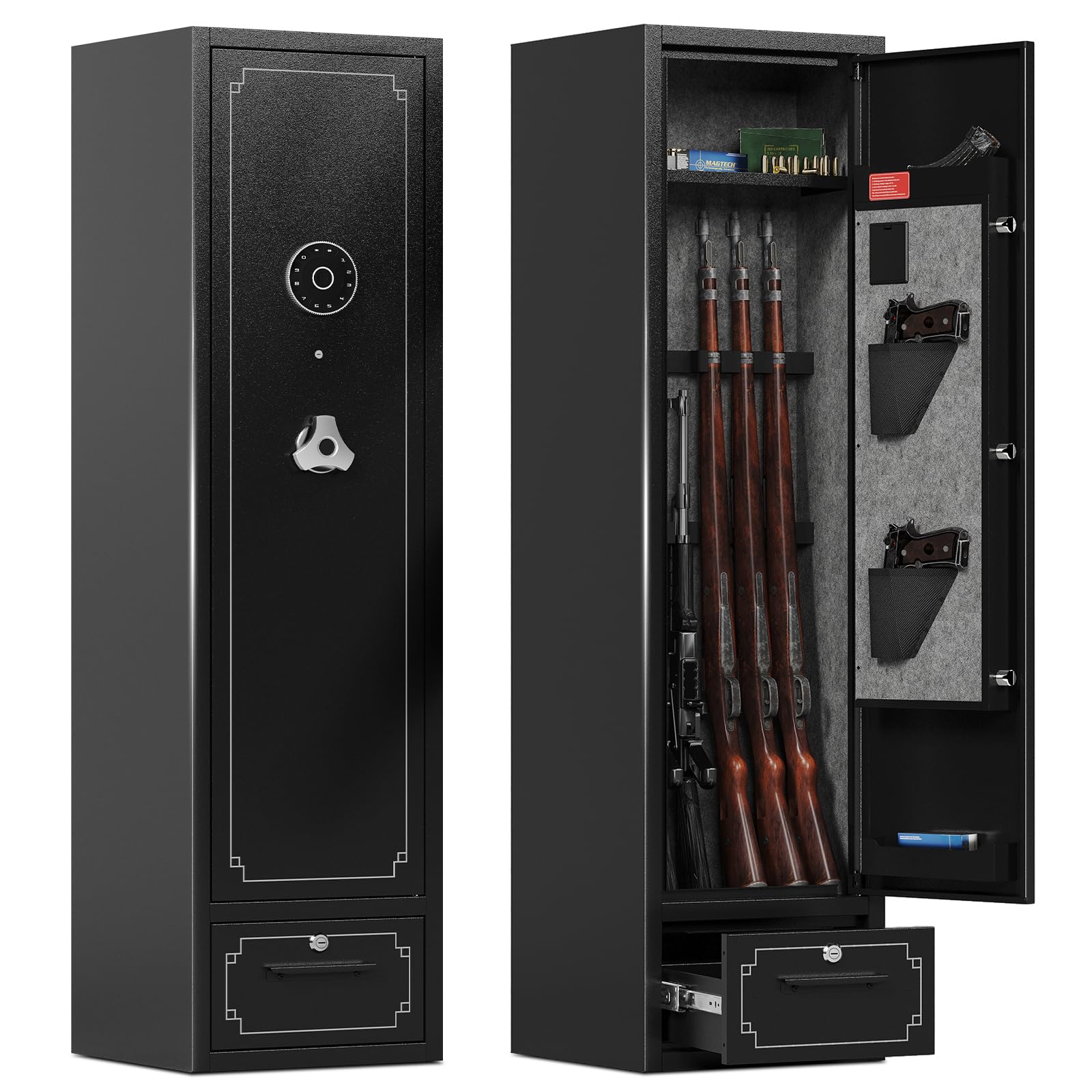 6 Safes Safe for Rifles and Pistols Heavy Duty Gun Cabinet for Rifles ...