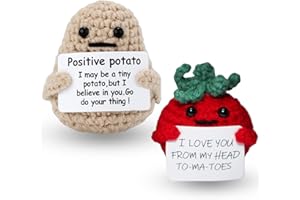 JoyChoi Positive Potato & Positive Tomato Crochet Dolls - Funny Gifts for Women, for Home or Office Decorations