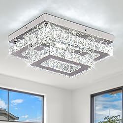 Finktonglan LED Crystal Ceiling Light Modern Flush