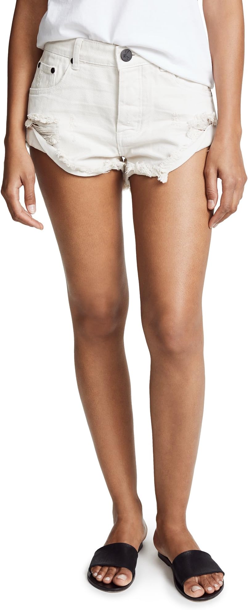 One Teaspoon Women's Worn White Bandit Shorts