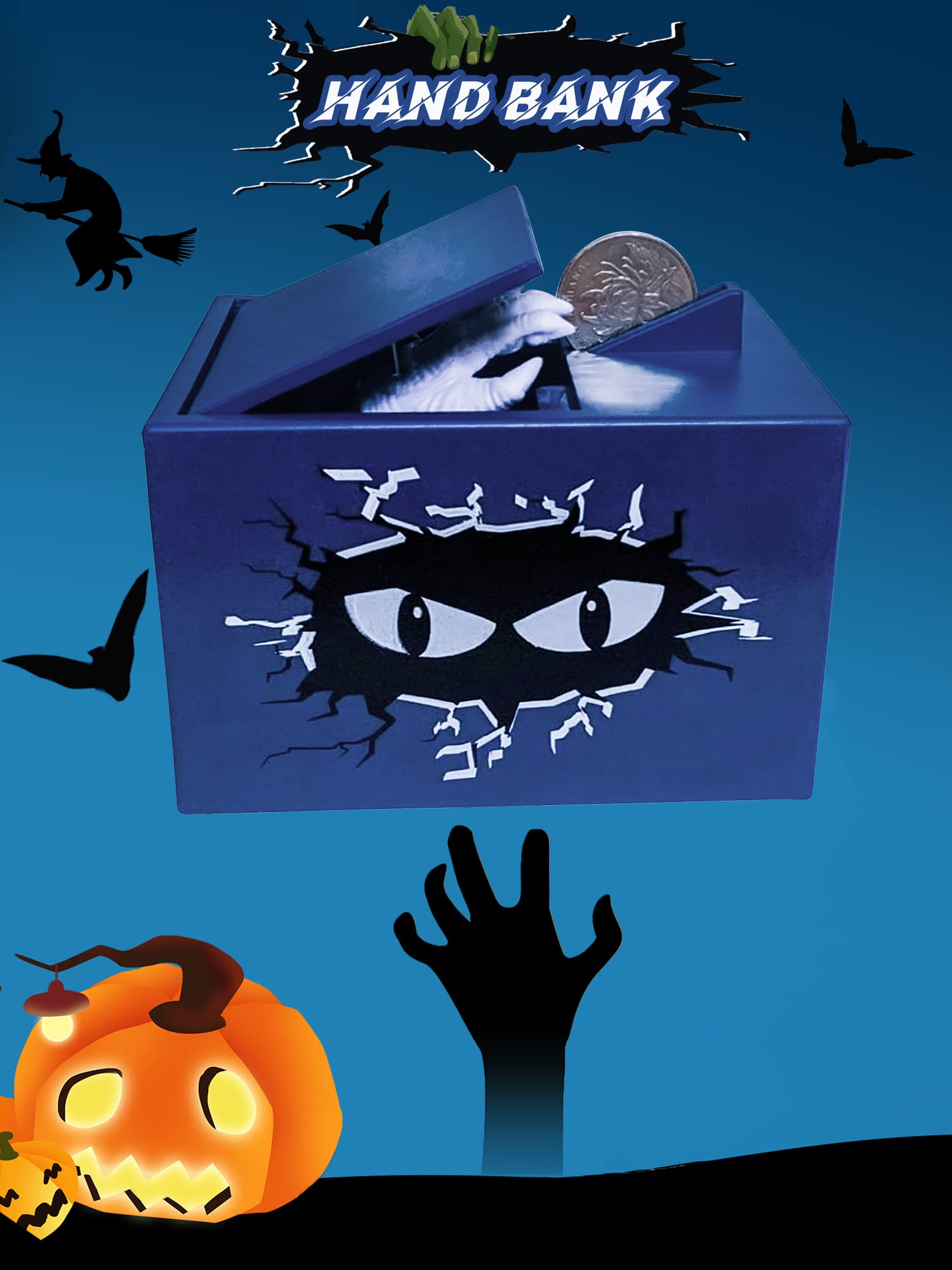 Cevly Stealing Coin Box,Coin Bank for Kids,Electronic Ghost Hand Piggy Bank,Monster Bank Toy,Birthday Halloween for Boys Girls Kids