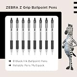 Zebra Pen Z Grip Retractable Ballpoint Pens 8 Pack Black Ink view 2