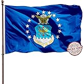 US Air Force USAF Flag 2x3 Double Sided- Heavy Duty 3 Ply 210D- 2x3 Airforce USAF Flag- With Canvas Header & 2 Brass Grommets