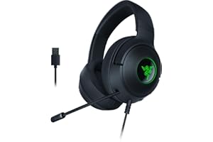 Razer Kraken V3 X Wired USB Gaming Headset: Lightweight Build - Triforce 40mm Drivers - HyperClear Cardioid Mic - 7.1 Surround Sound - Chroma RGB Lighting - Black