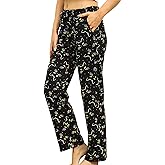 ENJOYNIGHT Women Cotton Lounge Pants Comfy Pajama Bottoms With Pockets&Drawstring