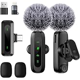 JCHIEN Wireless Lavalier Microphone for iPhone/Android Phone | Professional Noise Reduction Mic for Content Creators, Mini Lapel Microphones for Podcast Video Recording &amp; Live Streaming